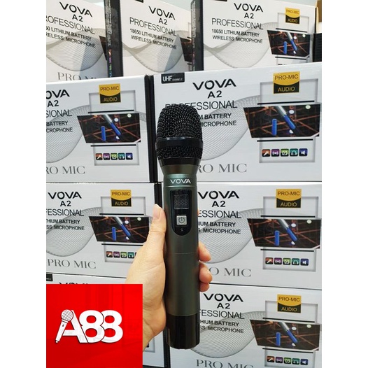 Micro karaoke không dây cao cấp VOVA A2 - Chất âm cực ấm, nhạy - Hàng chính hãng - Bảo hành 12 Tháng