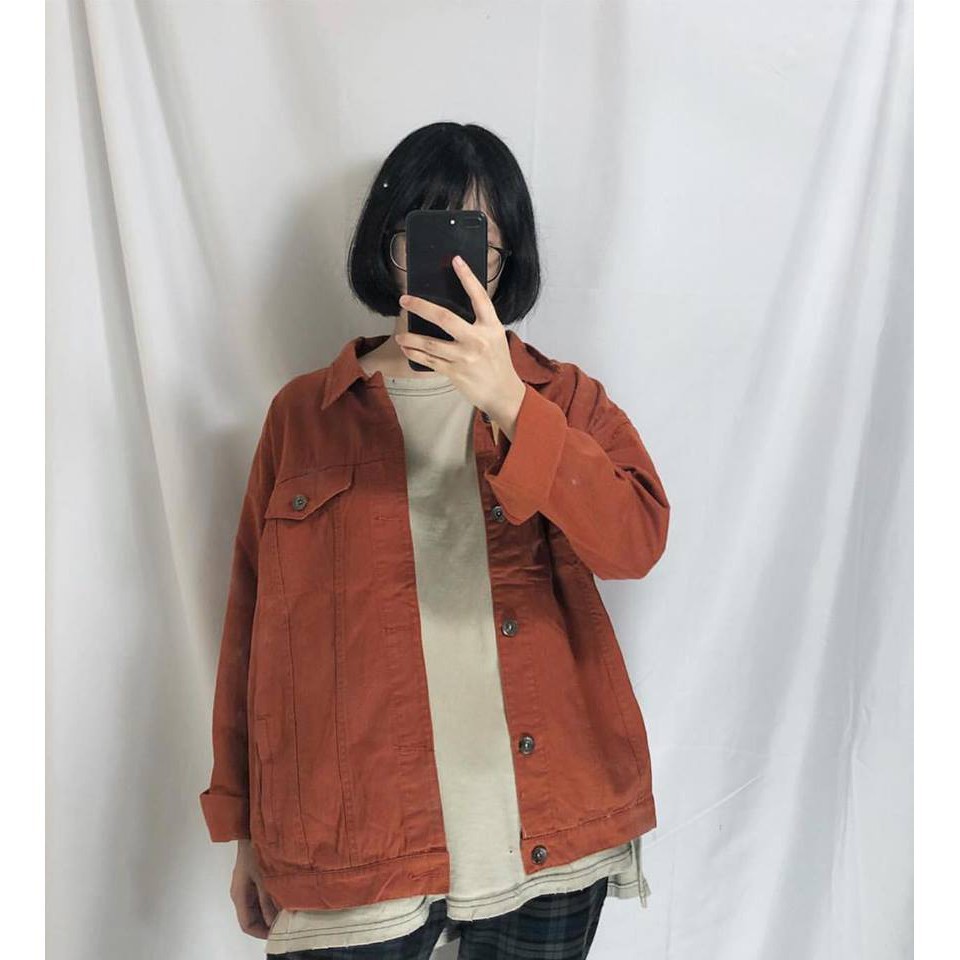 ÁO KHOÁC KAKI MÀU CAM FOME RỘNG NAM VÀ NỮ MẶC RẤT CHẤT. NF7