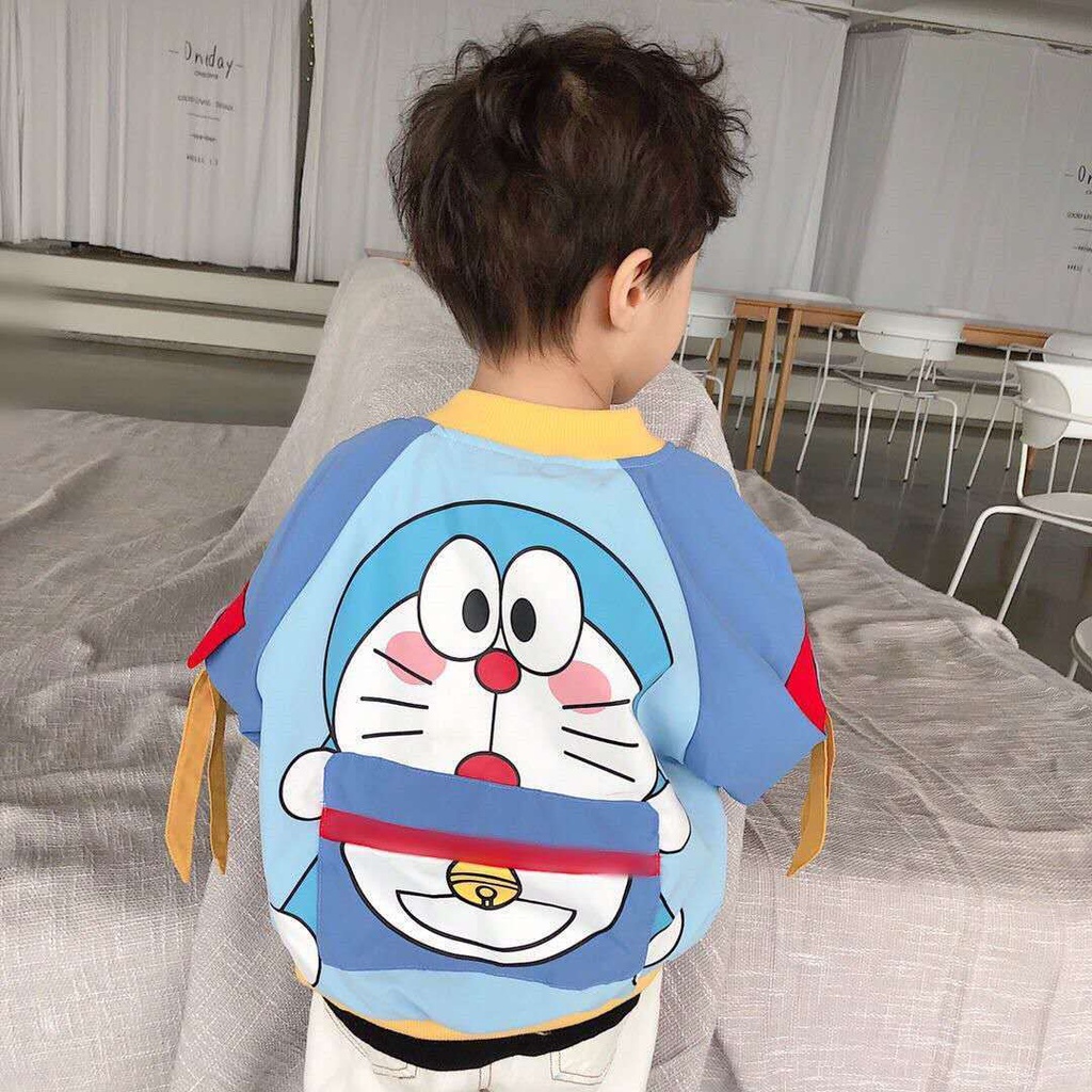 Áo Khoác Có Mũ Vải Cotton Dày In Hoạt Hình Doraemon Thời Trang 2022 Cho Bé