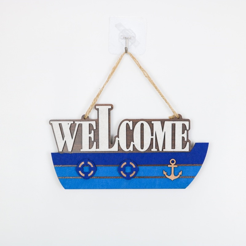 Bảng gỗ WELCOME thuyền