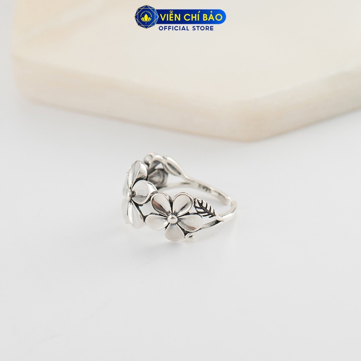 Nhẫn bạc nữ Doris Flower hình hoa free size bạc Thái 925 thời trang phụ kiện trang sức nữ Viễn Chí Bảo N000400