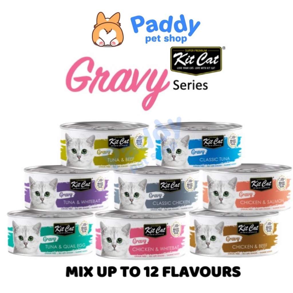 Pate Kit Cat GRAVY Cho Mèo Mọi Lứa Tuổi - Lon 70g (Nhập Khẩu Singapore)