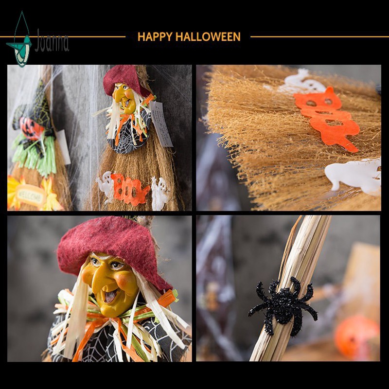 Phụ Kiện Trang Trí Halloween Hình Chổi Phù Thủy Và Bí Ngô