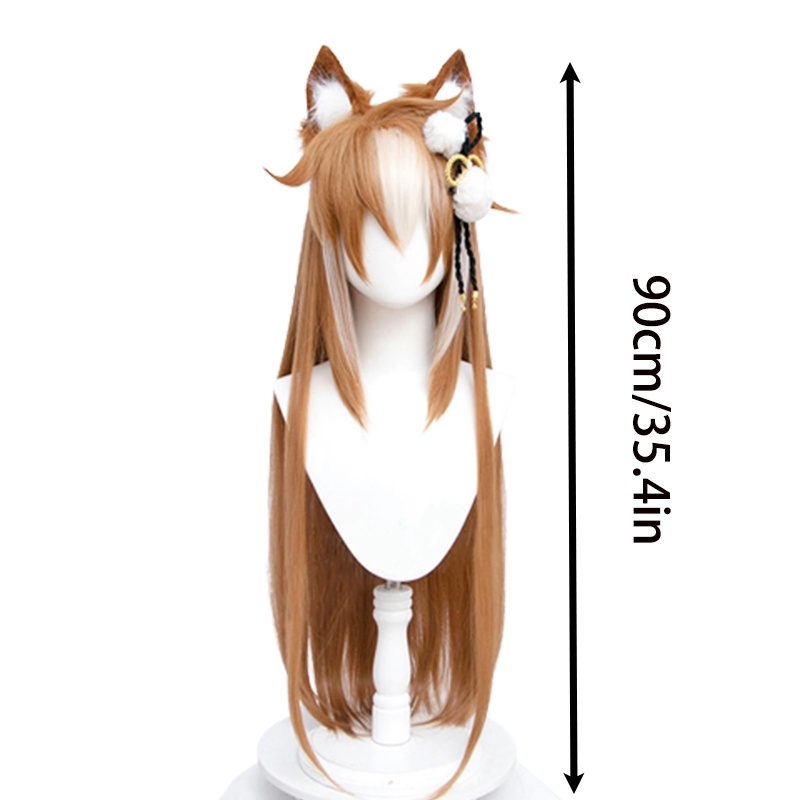 Tóc giả thẳng dài 80cm sợi tổng hợp chịu nhiệt cosplay Anime Genshin Impact Miss Hina