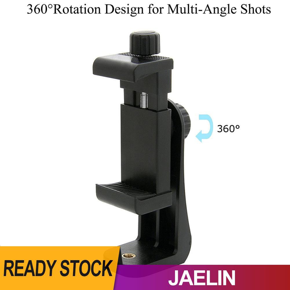 JAE Tripod Mount Phone Clip Vertical Bracket 360 Degree Rotating Tripod Adapter