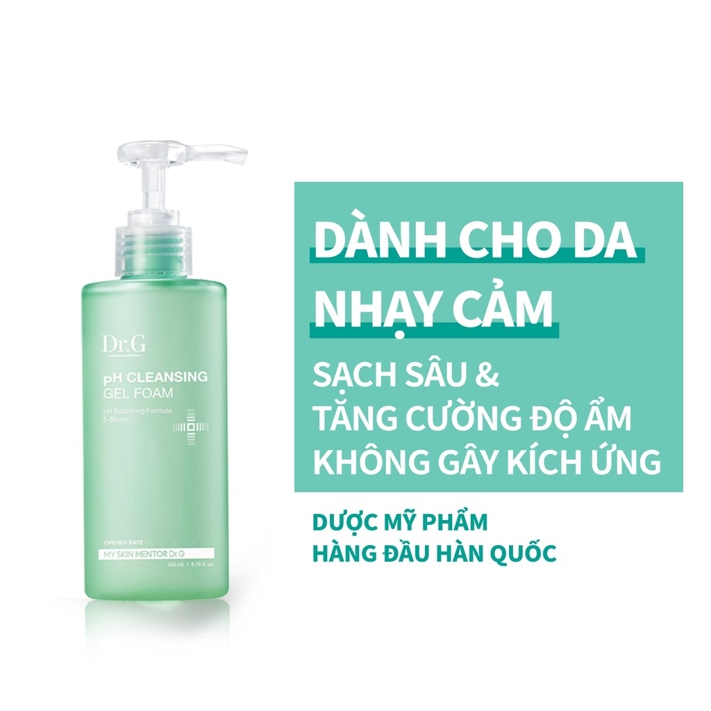 Sữa Rửa Mặt Dạng Gel Dịu Nhẹ Dr.G pH Cleansing Gel Foam 200ml