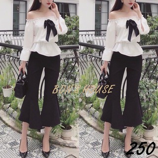 Set áo trễ vai quần đuôi cá