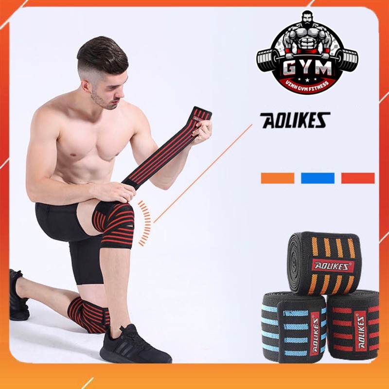 Quấn gối tập GYM ,Quấn bảo vệ đầu gối,Băng gối tập Gym,Dây quấn gối  tập tạ Aolikes cao cấp giá rẻ QG-2222