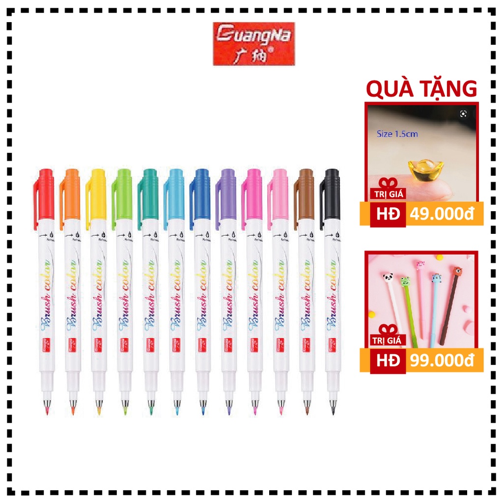 Bút luyện thư pháp, viết Calligraphy Brush Sign Pen Dupe GuangNa - BASIC COLORS