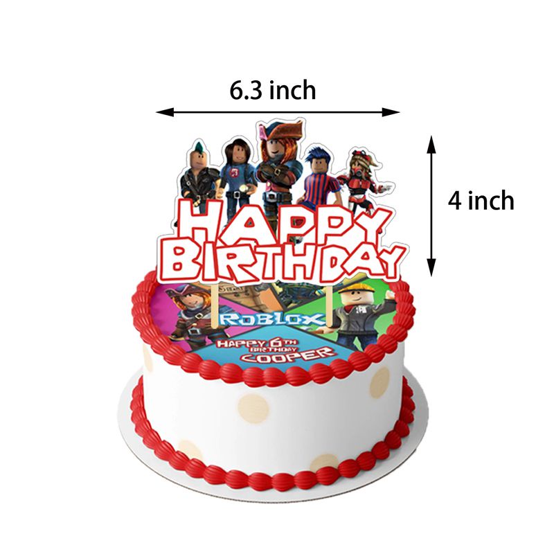 Roblox Theme Party Decoration Kids Boys Birthday Party Supplies Decor Costume Banner Balloon Cake Topper