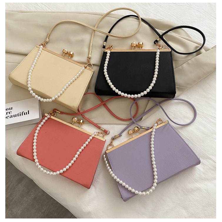 Túi xách nữ quai hạt ngọc dáng vuông TT 34