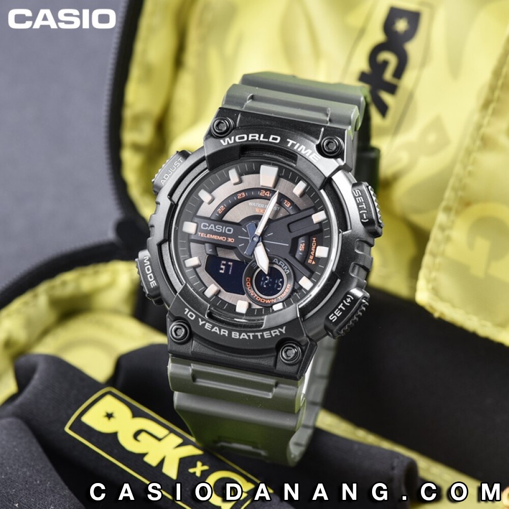 Đồng hồ nam dây nhựa Casio Standard chính hãng Anh Khuê AEQ-110W-3AVDF (46mm)