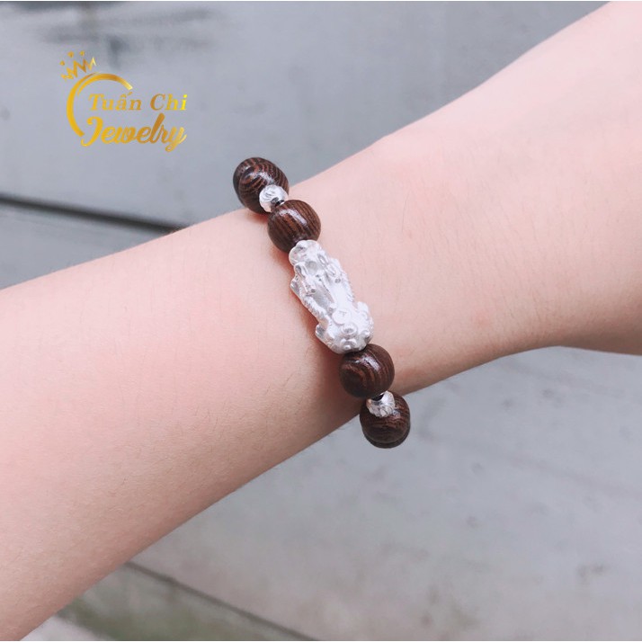Vòng Tay Trầm Hương ⚡FREESHIP⚡ Vòng Trầm Tốc Hương Thơm, Kết Hợp Charm Tỳ Hưu Tài Lộc, Vòng Phong Thủy, Vòng Đôi Đẹp
