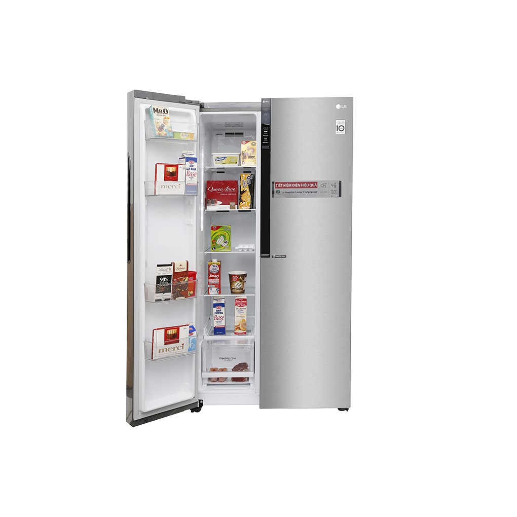 [GIAO HCM] - Tủ lạnh Side by Side Inverter LG GR-B247JDS 613 lít (Xám) - HÀNG CHÍNH HÃNG