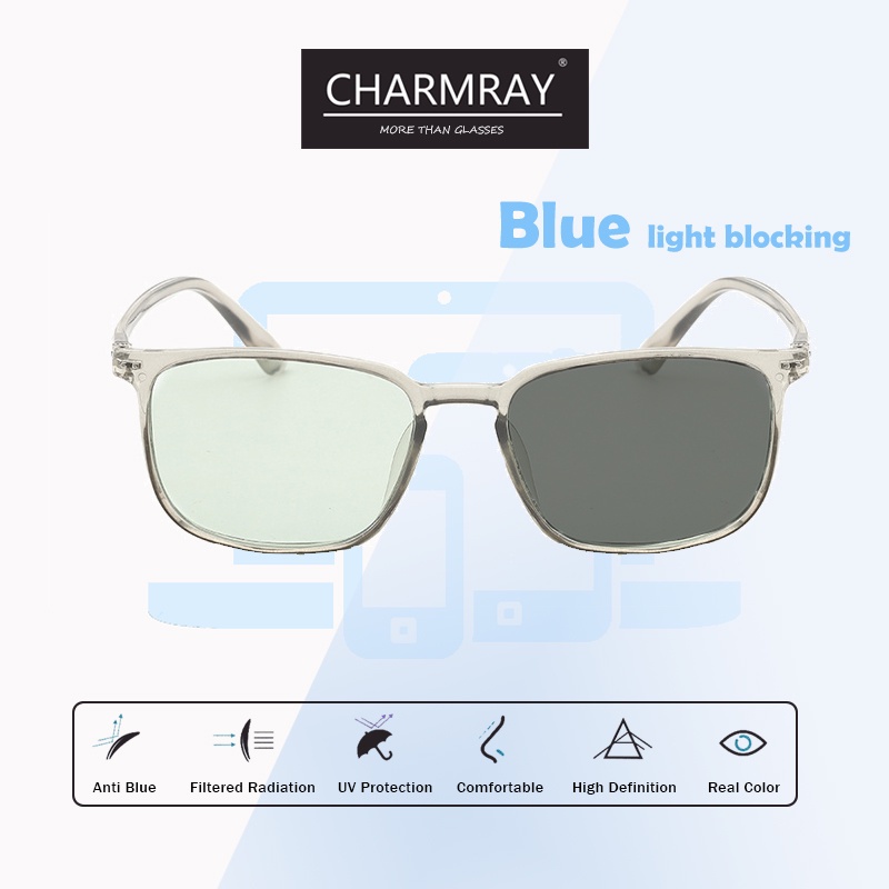 Mắt kính CHARMRAY TR90 chống bức xạ thời trang cao cấp cho nam nữ