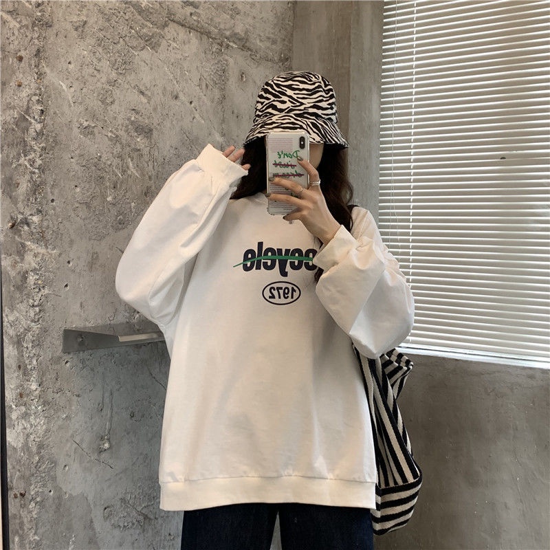 NRVP Áo Thun Nữ Dài Tay Cổ Tròn Thời Trang Hàn