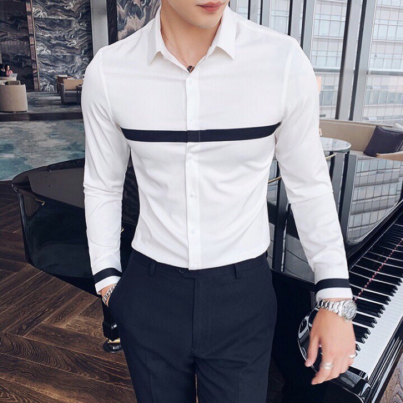 Sơ mi Nam dài tay hàn quốc cổ bẻ hàng vải cotton cao cấp ôm dáng ôm body thời trang trẻ