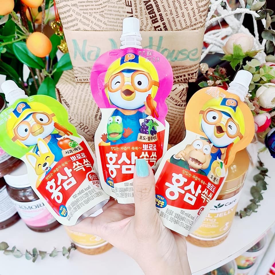 𝐍𝐮̛𝐨̛́𝐜 𝐇𝐨̂̀𝐧𝐠 𝐒𝐚̂𝐦 𝐡𝐨𝐚 𝐪𝐮𝐚̉ 𝐏𝐨𝐫𝐨𝐫𝐨 Hàn Quốc cho bé từ 3 tuổi gói 100ml