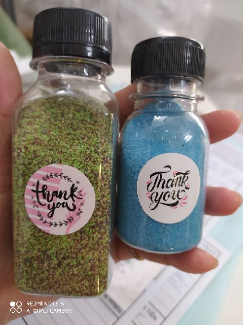 50 chai nhựa 50ml nắp đen kèm tem thank you ❤