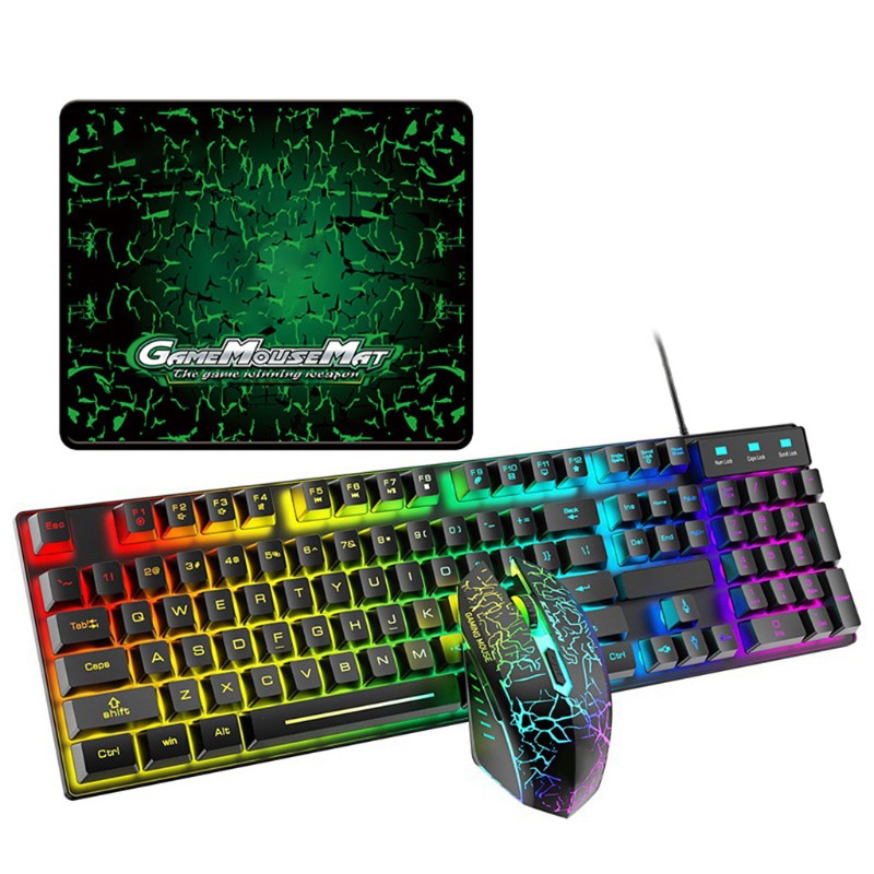 Bộ Bàn Phím Và Chuột Gaming T6Rgb Dạ Quang Chuyên Nghiệp