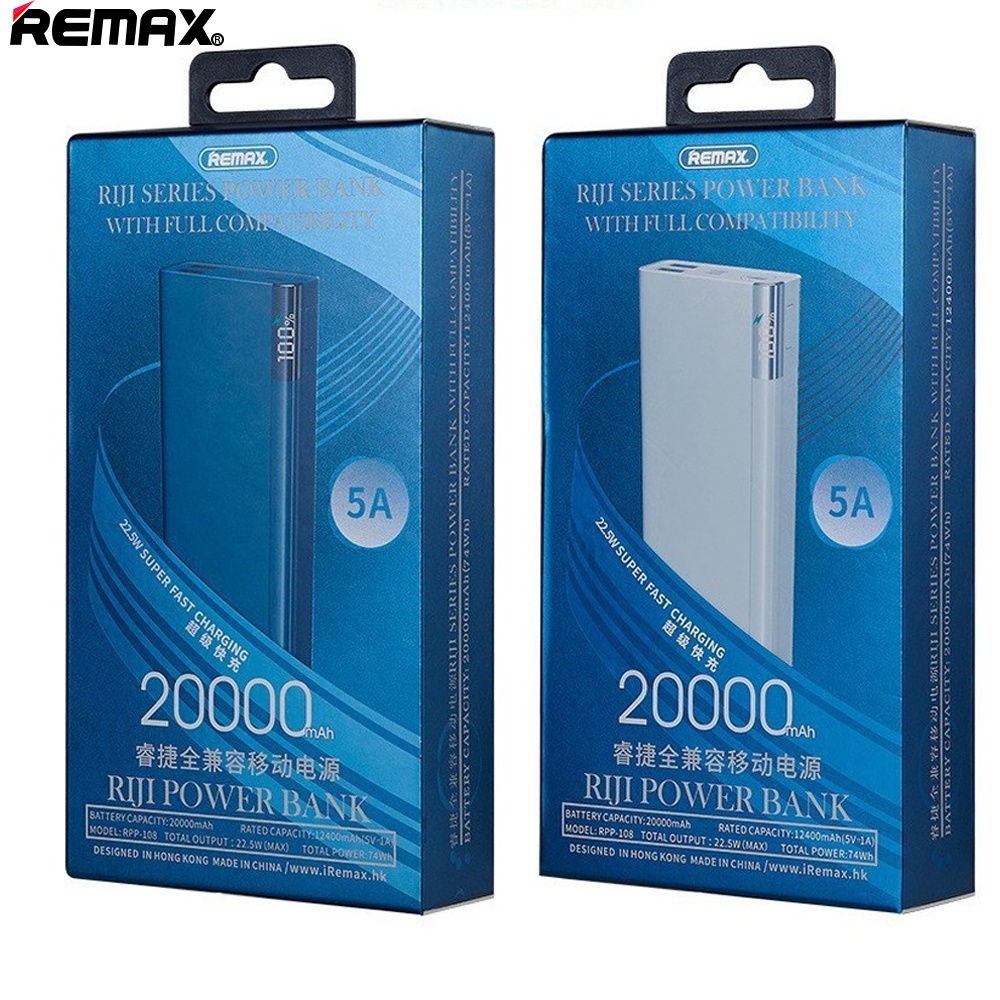 Pin sạc dự phòng 20000mAh Remax RPP-292 Sạc được 4,1 lần cho iphone 13 iphone 14 Có 6 cổng gồm USB TypeC Lightning Micro