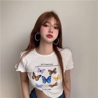 Áo CropTop Lụa Bướm bướm💯
