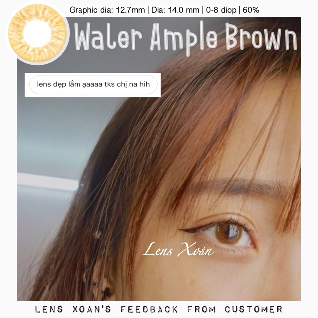 Áp tròng WATER AMPLE BROWN- LENS ME ( LENS XOẮN): NÂU VÀNG TÂY VỪA MẮT