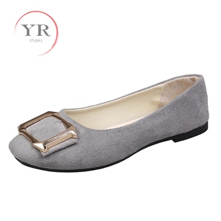 Giày Lười Da Lộn Plus Size 35-43 Cho Nữ