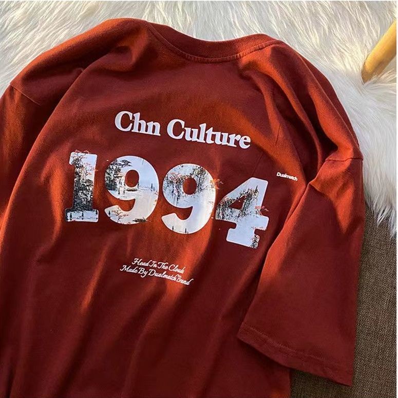 Mới Áo Thun Dáng Rộng In Họa Tiết Retro Mỹ 1994 Thời Trang Mùa Hè Dành Cho Nam