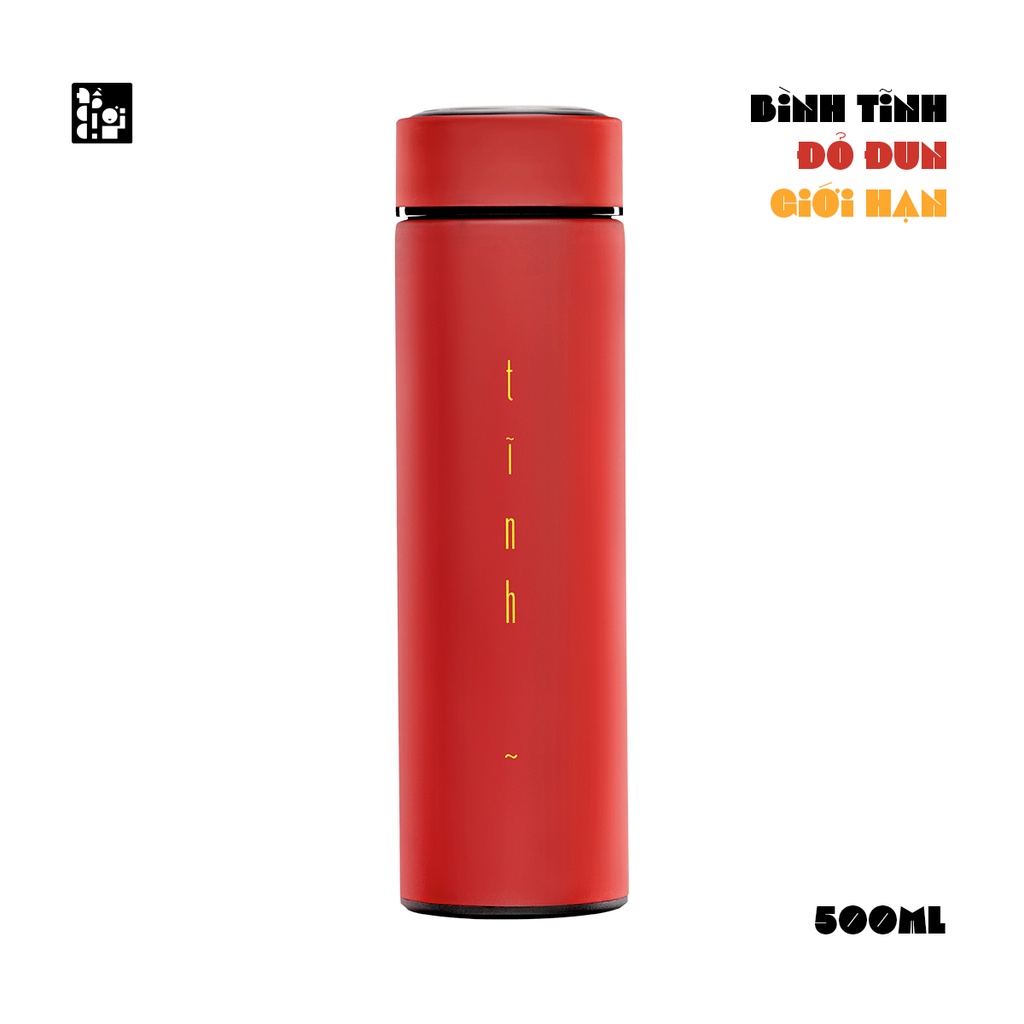 Bình Tĩnh giữ nhiệt màu Đỏ chữ mật ong - phiên bản đặc biệt giới hạn