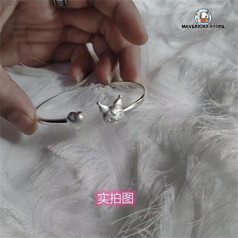 Vòng tay mạ bạc dễ thương có thể điều chỉnh kích cỡ
