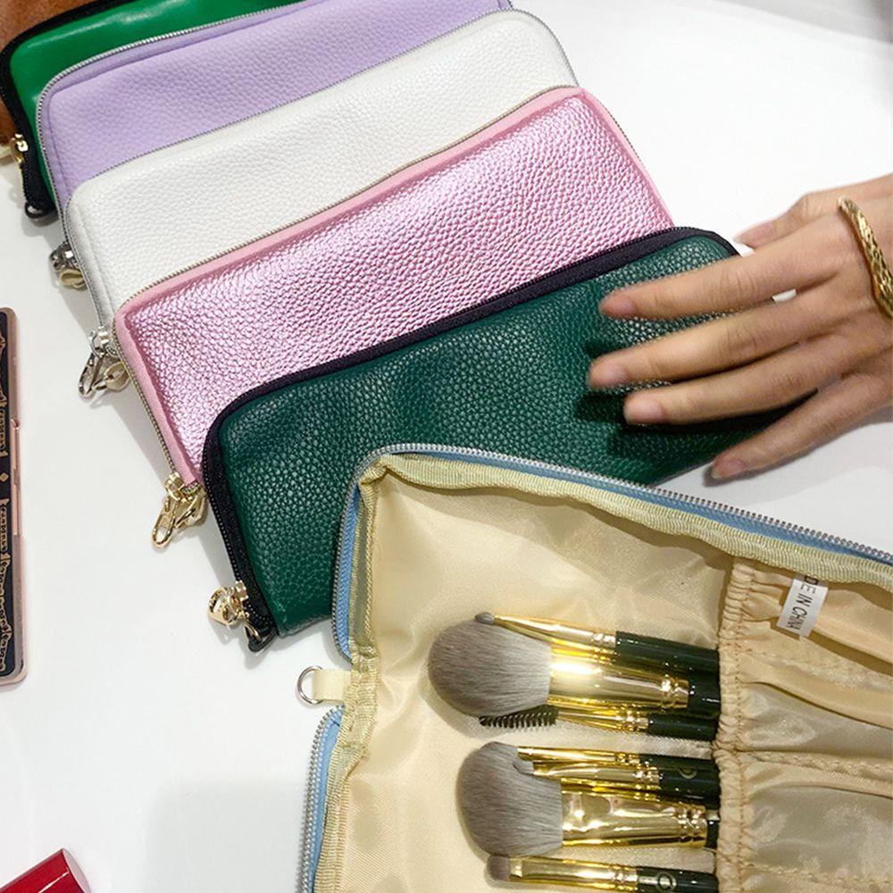 OKDEALS Túi Đựng Mỹ Phẩm Xách Tay Chất Liệu Da PU Kích Cỡ Lớn Tiện