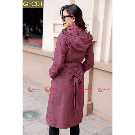 Áo gió nữ CARDINA 2 lớp vải gió nữ dáng dài chống nước, chống mốc cảm gió cản bụi chống nắng nhé | BigBuy360 - bigbuy360.vn