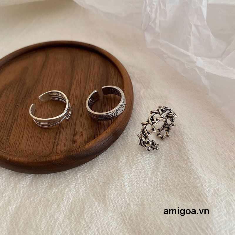 ✨✨【ba chiếc nhẫn】Nhẫn hở hình ngôi sao phong cách hip hop cổ điển cho nam và nữ