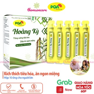 PQA Hoàng kỳ -  siro ăn ngon cho người lớn, giúp tiêu hóa tốt, giảm suy nhược cơ thể từ thảo dược hộp 10 ống