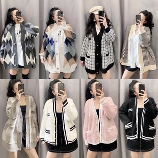 Áo khoác len cardigan hoạ tiết nhiều mẫu