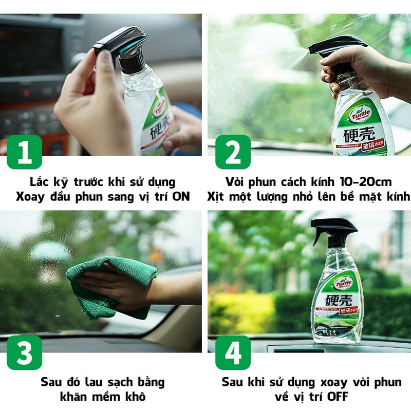 Nước lau kính ô tô chuyên dụng Glass Cleaner Turtle G-4420 dung tích 500ml -TC AUTO