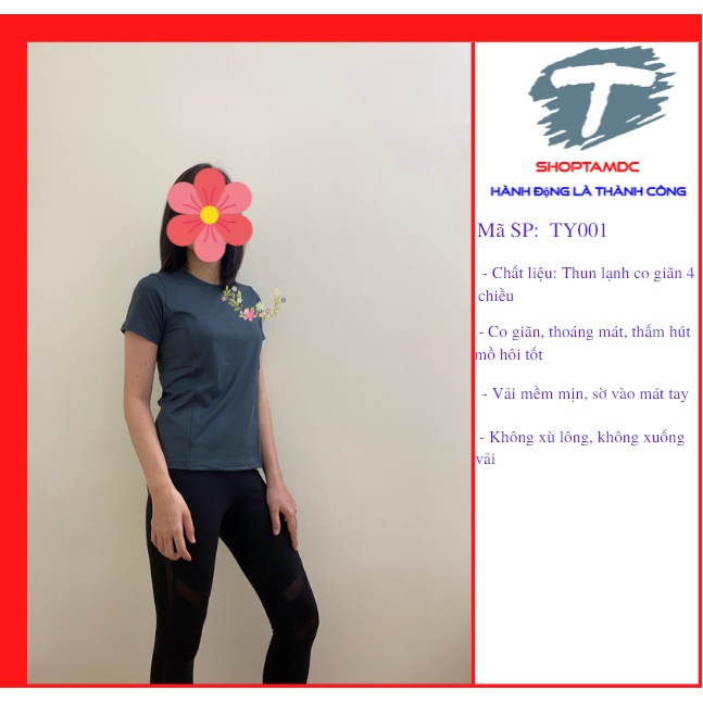 Áo thun thể thao nữ , thun lạnh, vãi mềm nịn, co giãn tốt, thấm hút mồ hôi, thích hợp tập thể thao, đi chơi, mặc ở nhà