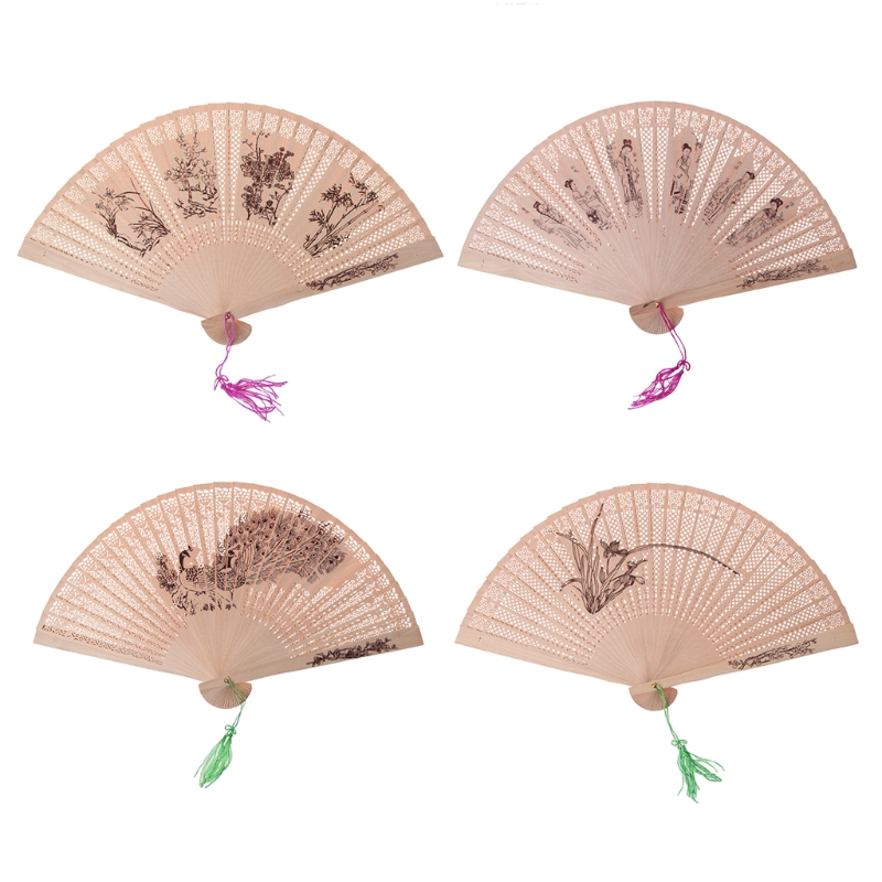 Quạt gỗ cầm tay vẽ hình độc đáo