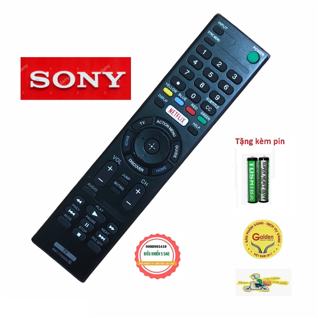 Điều khiển tivi Sony RMT-TX200U vào mạng internet loại tốt zin theo máy sử dụng bền lâu hỏng - Tặng kèm pin chính hãng