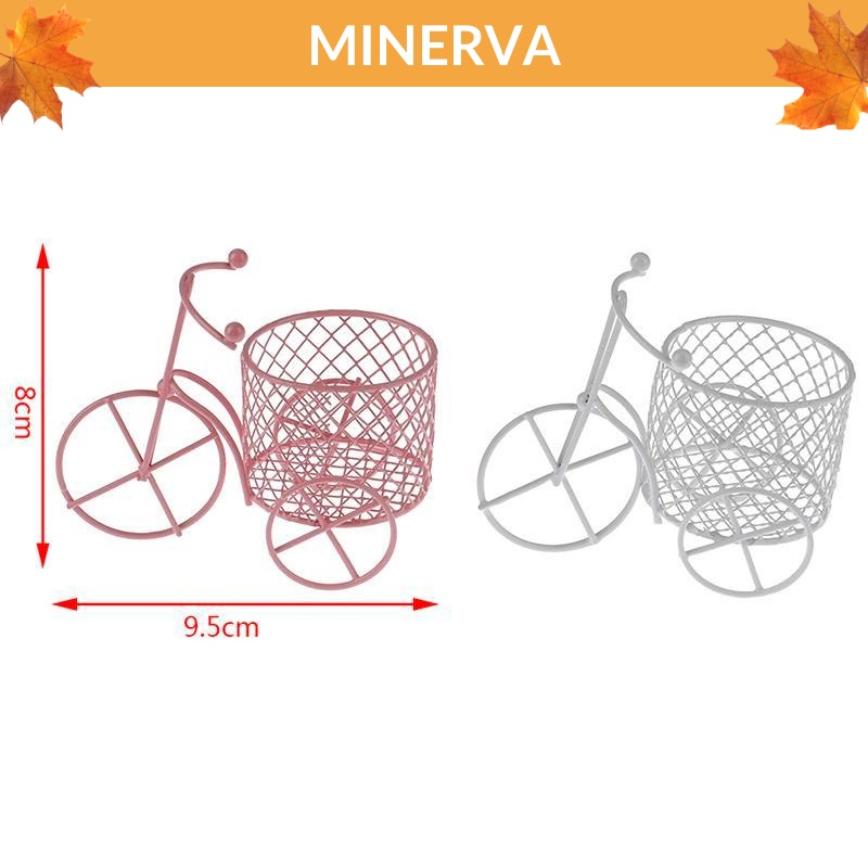 Xe đạp mini ba bánh có giỏ cắm hoa, để bàn làm việc trang trí văn phòng, trang trí nhà cửa