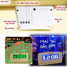 Đồng hồ báo thức HIGHSTAR bảng ghi nhớ phát sáng shopee. vn|mochi04