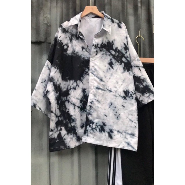 Áo sơ mi loang đen trắng . | BigBuy360 - bigbuy360.vn