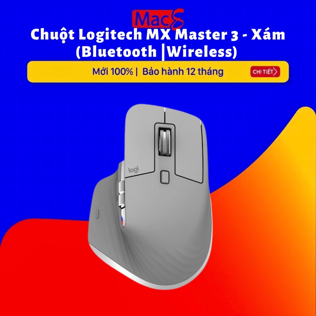 Chuột Logitech MX Master 3 (Màu xám) không dây Bluetooth/ Wireless