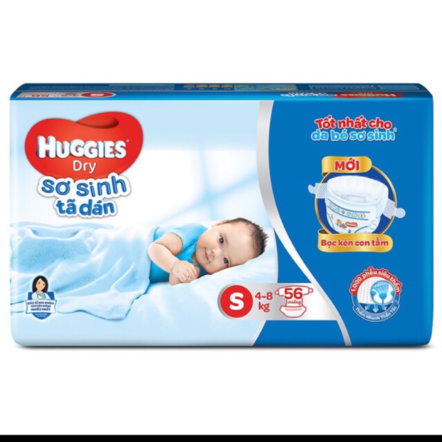 Tã dán sơ sinh Huggies Dry S 56