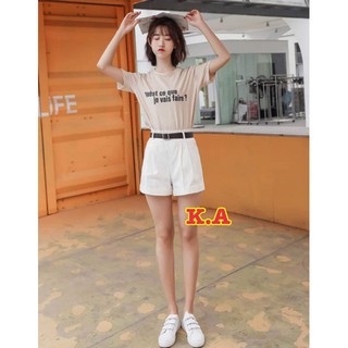 Quần đùi kaki nữ gập gấu (Không thắt lưng) cá tính