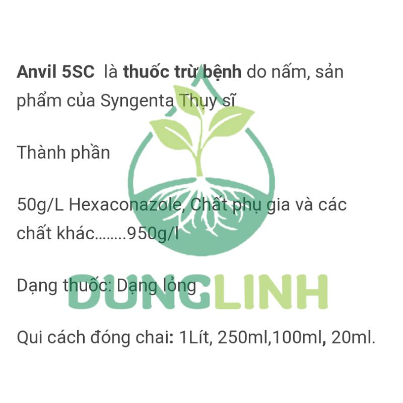 Thuốc trừ bệnh ANVIL 5SC chai 250ml Syngenta