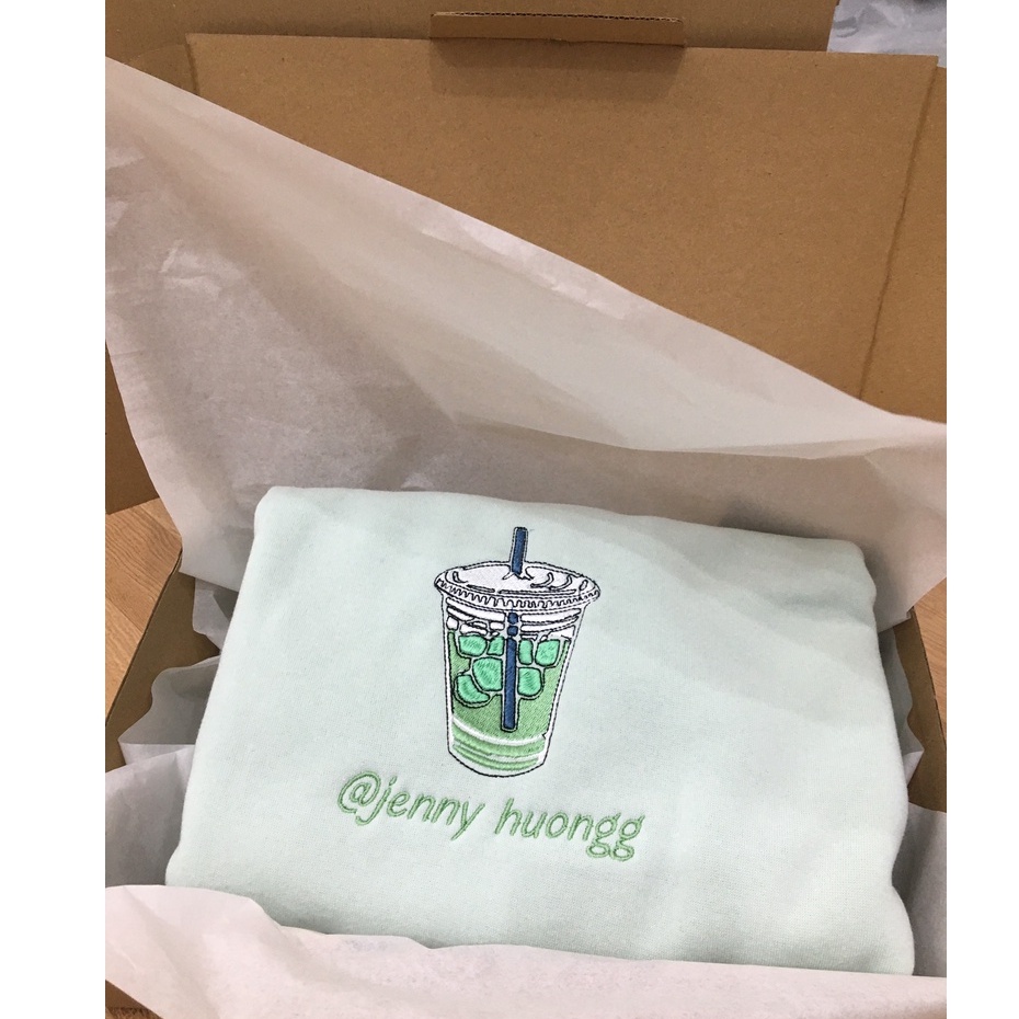 Áo Sweater Thêu Theo Yêu Cầu Trơn nỉ bông Nam nữ Unisex