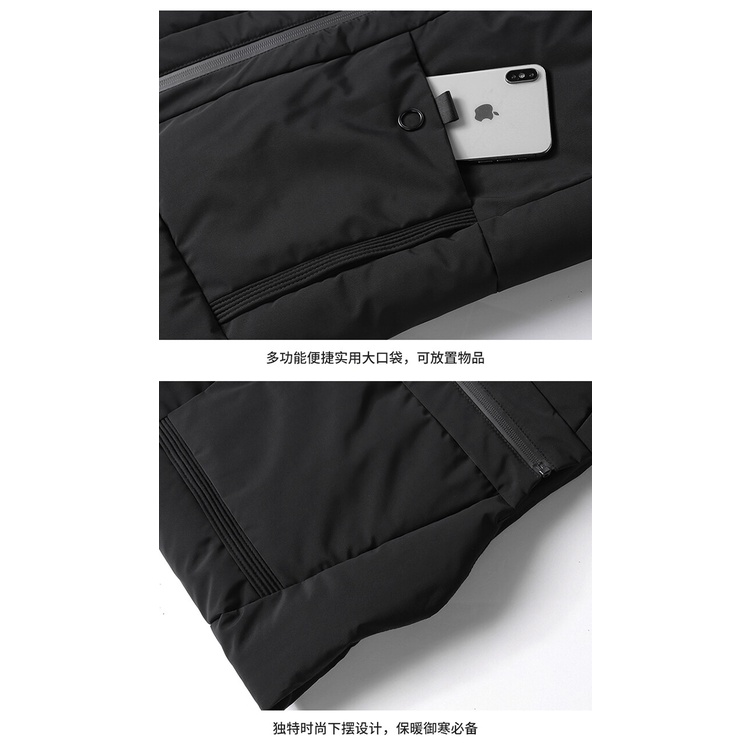 Áo Khoác Phao Không Tay Có Mũ Trùm Đầu Dáng Rộng Chất Liệu cotton Dày Dặn Giữ Ấm Dành Cho Nam Giới