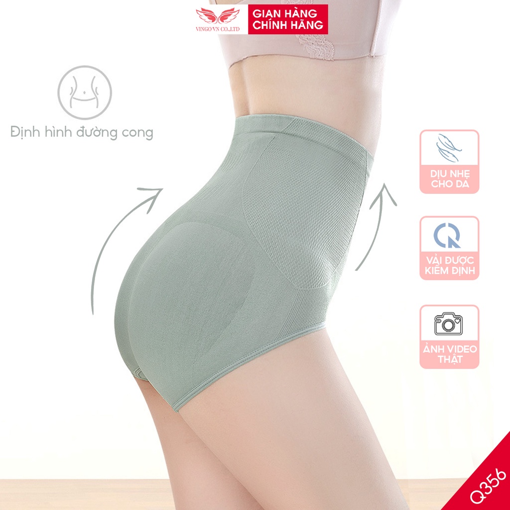 Quần lót nữ cotton cạp cao gen bụng nâng mông VINGO eo cao 8cm định hình đường cong che mỡ bụng Q356 VNGO